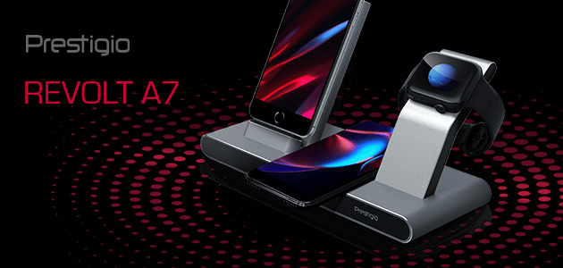 International company Prestigio is expanding its line of wireless charging stations and presents ReVolt A7. This device is designed to charge three devices simultaneously and serve as a power supply for last-gen smartphones.