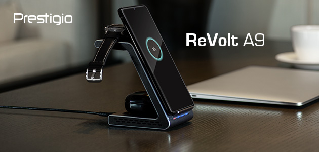 Prestigio has extended its range of wireless charging stations. The Company is launching ReVolt A9