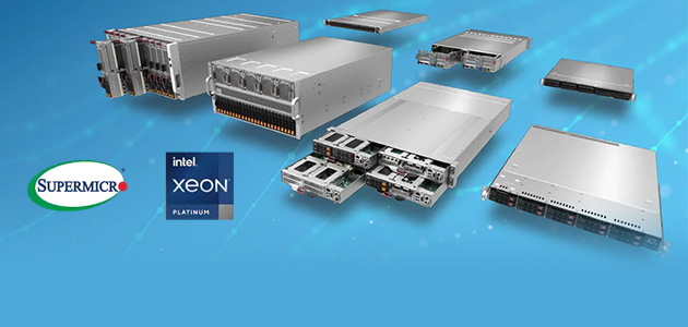 An extensive portfolio of servers and storage systems powered by the upcoming 4th Gen Intel® Xeon® Scalable processors introduced by Supermicro.