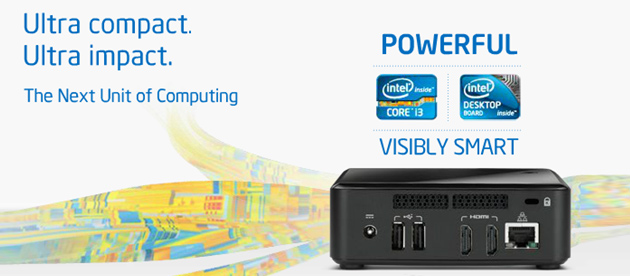 The Intel Next Unit of Computing (NUC) is a neat little DIY kit that delivers Core i3 processing power in a form factor that fits in the palm of your hand.