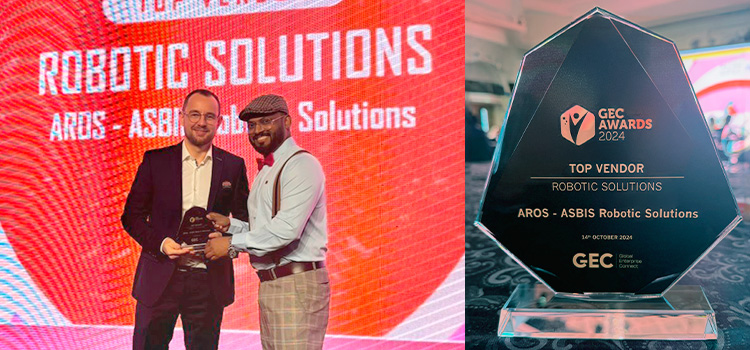 AROS has earned the title of Top Vendor in Robotic Solutions