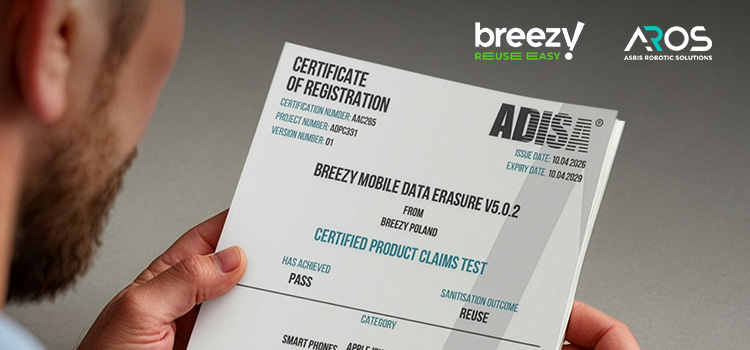 Breezy achieves ADISA Level 4 certification for Data Sanitisation Solution